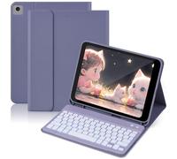 Diyeeni Keyboard Case for IPad9/8/7th Gen, IPadPro, IPadAir 3 | 7 Color Backlit | Magnetic Detachable Keyboard | Tablet Protective Case with Pencil Holder, PU Leather (Blue)