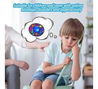 Diyeeni LED Educational Stress Relief Toy, Glowing Rotating Push Bubble Planetarium Toy for Students and Office Workers, Eco-Friendly Silicone Material (Graphic color)