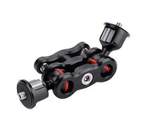 Diyeeni Magic Arm Mount with Dual Ballhead, Multi-Function 1/4inch Dual Ball Head Hot Shoe Magic Arm Mount Adapter for Camera Equipment