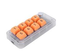 Diyeeni Number Pad, Mechanical USB Wired Numeric Keypad with 8 Key & Rotary Knob, Programmable Numeric Keypad, Real Time Floating dow, for Laptop Desktop Computer (Transparent)