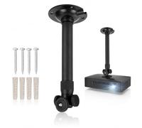 Diyeeni Projector Mount for Ceiling, Wall, 1 / 4Inch Screw Adjustable Tilt & Swivel Hanging Wall Mount Hanger Rack with Extension Pole for Mini Projector with Cable Ties