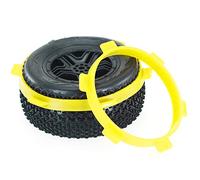 Diyeeni RC Tire Mounting Rubber Bands 2 Pack for 1/8 Off Road Vehicles 1/10 Short Haul Trucks, Silicone Tire Band for Gluing RC Wheels, Bead Lock Tool, Yellow Durable Heavy Duty (Yellow)