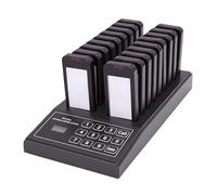 Diyeeni Restaurant Pager System, 18 Pagers Wireless Calling System with Vibration Sound Light, for Food Courts Pizza Shops (UK Plug)