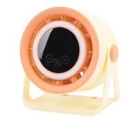 Diyeeni Small Desk Fan, Brushless DC Motor Bladeless Desk Fan with LED Light for Office (Khaki)