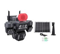 Diyeeni Solar Security Cameras Wireless Outdoor, Triple Lens WiFi Cameras for Home Security, 4X Digital Zoom, 8000mAh Battery Powered Cam with AI Motion Detection, IP66