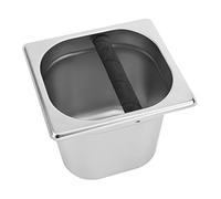 Diyeeni Stainless Steel Coffee Knock Box, Durable Espresso Knock Box with Rubber Bar Coffee Ground Container for Coffee Machine Espresso Maker (M)