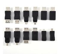 Diyeeni USB2.0 Adapter,Pack of 12 Pcs Multiple USB2.0 Adapters Micro/Mini Male Female Converters Connectors,Plug and play