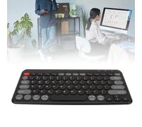 Diyeeni Wireless Bluetooth 2.4G Dual Mode Keyboard with Round Keycaps for Wins for IOS for Compact Round Keycaps Slim Portable Keyboard with 10m Range 300mAh Battery (Black)