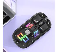 Diyeeni Wireless Gaming Mouse, Bluetooth 5.0/2.4G Dual Mode Computer Mouse, RGB Lighting, Portable Cordless Mice, 800/1200/1600 DPI, Transparent Cover, Battery Level Visible (Black)