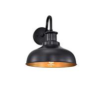 Diyel Farmhouse Gooseneck Barn Light Outdoor Wall Sconce Vintage Outdoor Wall Mount Light Exeterior Wall Lighting Fixture Black Industria Wall Lantern for Porch, Entryway, Garage, 2 Pack RZ007-2BK