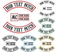 DIYEMB 5 Pack Custom Embroidered Biker Patches, Personalized Embroidery Rocker Patch Rider Motorcycle Patches for Veterans Vest or Jacket (White)