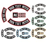 DIYEMB 6 Pack Custom Embroidered Biker Patches, Personalized Embroidery Rocker Patch Rider Motorcycle Patches for Veterans Vest or Jacket (Black)