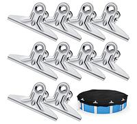diyfixlcd 10 PCS Extra Large Bulldog Clips Heavy Duty Drawing Board Clips Metal Spring Clips For Swimming Pool Cover Tablecloth Clothes Large Claw Clips
