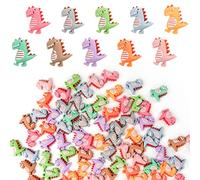 Diyfixlcd 100 Pieces Colorful Cute Dinosaur Charms, Dinosaur Shape Resin Flatback Charms for Jewelry Making Girls Kids Earring Bracelet Necklace DIY Crafting