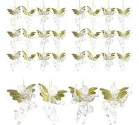 Diyfixlcd 24pcs Christmas Angel Ornaments Set Mini Size Angel Ornaments Clear Plastic Hanging Angels for Christmas Tree Decorations 7cm Asoorted Color