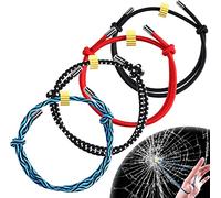 Diyfixlcd 4 Pcs Unisex Modern Bracelet Car Window Breaker Emergency Glass Breaking Tool Wrist Strap with Tungsten Carbide Bead