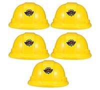 diyfixlcd 5pcs Kids Yellow Construction Hat Plastic Childrens Hard Hat Toy Construction Worker Helmet for Kids Dress Up Costume Child Party Engineer Hard Plastic Cap 49g