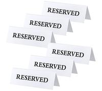 Diyfixlcd 6 Pcs Reserved Table Sign,White Acrylic Table Tent Sign Number Holders,Guest Reservation Table Seat Sign for Restaurant Wedding Business Office Meeting Party