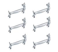 diyfixlcd 6 Pieces Cat Chopsticks Holders, Metal Bow Tie Cat Chopstick Rest Racks, Silver Chopstick Pillow Stands for Spoon Fork Knife Tableware Brush Home Restaurant Craft Table Decoration