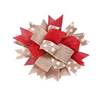diyfixlcd Christmas Natural Burlap Bow Large Xmas Tree Topper Bowknot Hanging Decoration for Christmas Tree Wreaths Gift Boxes (Red)