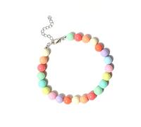 diyfixlcd Dog Pearl Necklace Colorful Pet Jewelry Adjustable Pet Collar for Mini Breeds Dogs Cats Puppy Kitten