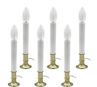 Diyfixlcd Electric Window Candle Lamp with Brass Plated Base, Dusk to Dawn Sensor Turns Candle on in Dark and Off in Light, Ready to Use! | 6 Pack