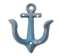 Diyfixlcd Vintage Rustic Cast Iron Nautical Wall Hooks Coat Hooks Rack, Nautical Ship Anchor Wall Hooks for Home Bathroom Towel Coat Hooks Hanger (Screws Included)