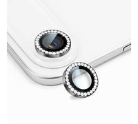 DiyGody 2PCS Camera Lens Protector Compatible with iPhone 17 Air, Glitter Rhinestone 9H HD Clear Tempered Glass Anti-scratch, Bling Phone Lens Protective Cover for iPhone 17 Air, Black