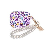 DiyGody Case for AirPods Pro 1st/2nd Genration with Pearl Bracelet Keychain, Cute Colorful Love Heart Design for Women Soft Silicone Shockproof Protective Skin Cover for AirPod Pro