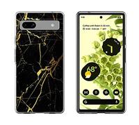 DiyGody Case for Google Pixel 6A with Cute Sparkle Marble Flexible Design for Women Girls,Anti-Scratch Soft TPU Slim Shockproof Phone Bumper Cover Compatible for Google Pixels 6a -Black