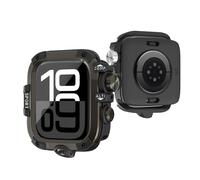 DiyGody Compatible with Apple Watch Series 11 46mm Case Series 10, Alloy Waterproof Case with 9H Tempered Glass Screen Protector & PC Back Cover, Anti-Scratch Shockproof for iWatch 11, Black + Gun