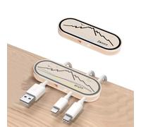 DiyGody Cute Cable Clips Cord Organizer, Self Adhesive Cable Management 2 Packs Cable Organizer Cord Holder for Office Home Car and Desk (Brown Mountain)