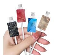 DiyGody Cute Cable Protector for iPhone Type-c, Unique Luxury Marble Design 4pcs Soft USB Cable Cord Protector,Charging Cord Protector,Cable Chomper,Cable Sleeve Cord Saver for Women