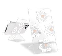 DiyGody Cute Phone Stand for Desk Clear White Camellia Pattern Girls Women Kids Pretty Flower Floral Adjustable Phone Stand Holder Compatible for All Smartphones,Tablets,iPhone,Switch,iPad