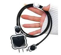 DiyGody Cute Waves DIY Cable Protector for iPhone Charger,Kawaii 3D Love Heart Design,Data Cable USB Charger Data Line Phone Wire Saver Protector for iPhone 11 12 13 14 Pro Max XS XR X 7 8 Plus-Black
