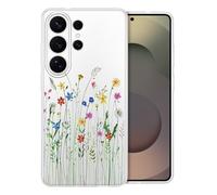 DiyGody Flower Case for Samsung Galaxy S26 Ultra (2026), Protective Phone Cover with Wild Flowers Grass Pattern for Girls, Transparent Soft Ultra Thin Silicone Case Shockproof Dust-Proof Anti-Scratch