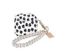 DiyGody for AirPods 4th Generation Case with Pretty Pearl Keychain, Cute Black Cat Claw Design for Women Girls Soft TPU Shockproof Protective Cover for Airpods 4 Gen (2024)