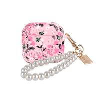 DiyGody for AirPods 4th Generation Case with Pretty Pearl Keychain, Cute Pink Flower Design for Women Girls Soft TPU Shockproof Protective Cover for Airpods 4 Gen (2024)