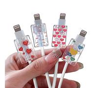 DiyGody Glitter Bling Cable Protector for iPhone Type-c Charger, Sparkle Love Hearts Pattern 4 PCS Set Phone Women Girls, Charging Cord Protector, Chomper, Charger Saver