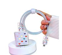 DiyGody Lovely Cable Protector for iPhone Charger with Colorful Little Hearts Design, Soft Data Line Cable USB Wire Saver Charger Protector Compatible for iPhone 11 12 13 14 Plus Pro Max