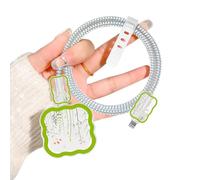 DiyGody Phone Charger Cable Protector Case for iPhone 20W USB-C Power Adapter, Wild Flowers Design Clear Data Cord Case Soft TPU Charging Protector for iPhone UK Power Adapter