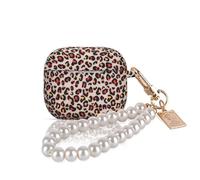 DiyGody Protective Case Compatible for Airpods 3 Generation 2021 with Pearl Bracelet Keyring, Cool Cover with Leopard Print Pattern for Girl, Ultra Thin Silicone Case Shockproof Anti-scratch Anti-dust