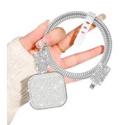 DiyGody Protector Set for iPhone Charger Plug, Phone Charger Cable Protective Cover for UK Apple 18/20W Power Adapter, Data Cable Case Wire Saver for Type-C/L, Shiny Diamond Design for Girls, Silvery
