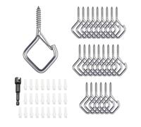 DIYHacks 25 Pcs Q-Hanger Hooks Screw in Hooks with Safety Buckle, Mounted on Ceiling or Wall, Include 1 Wing Nut Driver