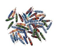 diyhub 50Pcs Wing Feather Charms Alloy Enamel Pendants Goose Bird Plumage Charms Dreamer Catcher Charms for DIY Jewelry Making, Non-Precious Metal, No Gemstone