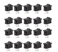 DIYhz 20 Pcs Environmental Protection Boat Rocker Switch AC 6A/250V 8A/125V 2 Solder Lug SPST On/Off 2 Pin Mini Boat Rocker Switch for Rocker Switch