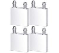 DIYhz Aluminum Water Cooling Block, Liquid Water Cooler Heat Sink System for PC Computer CPU Graphics Radiator Heatsink Endothermic Head Silver 2pcs(40mm x 40mm x 12mm) 4