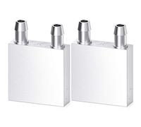 DIYhz Aluminum Water Cooling Block, Liquid Water Cooler Heat Sink System for PC Computer CPU Graphics Radiator Heatsink Endothermic Head Silver 2pcs(40mm x 40mm x 12mm)