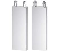 DIYhz Aluminum Water Cooling Block, Liquid Water Cooler Heat Sink System for PC Computer CPU Graphics Radiator Heatsink Endothermic Head Silver 2pcs(40mm x 120mm x 12mm)