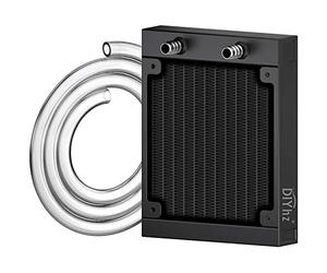 DIYhz Water Cooling Computer Radiator, 12 Pipe Aluminum Heat Exchanger Liquid Cooling Radiator Heat Sink 120mm for CPU PC Laser Water Cool System DC12V Black